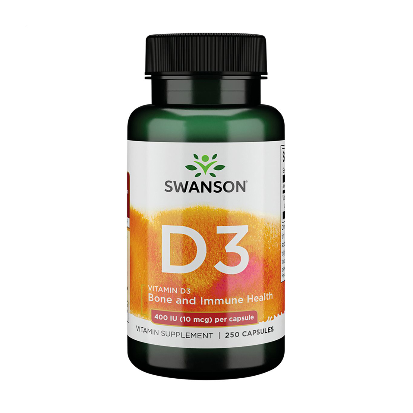 Вітамін Д3 Swanson Vitamin D3 400 МО, 250 капсул